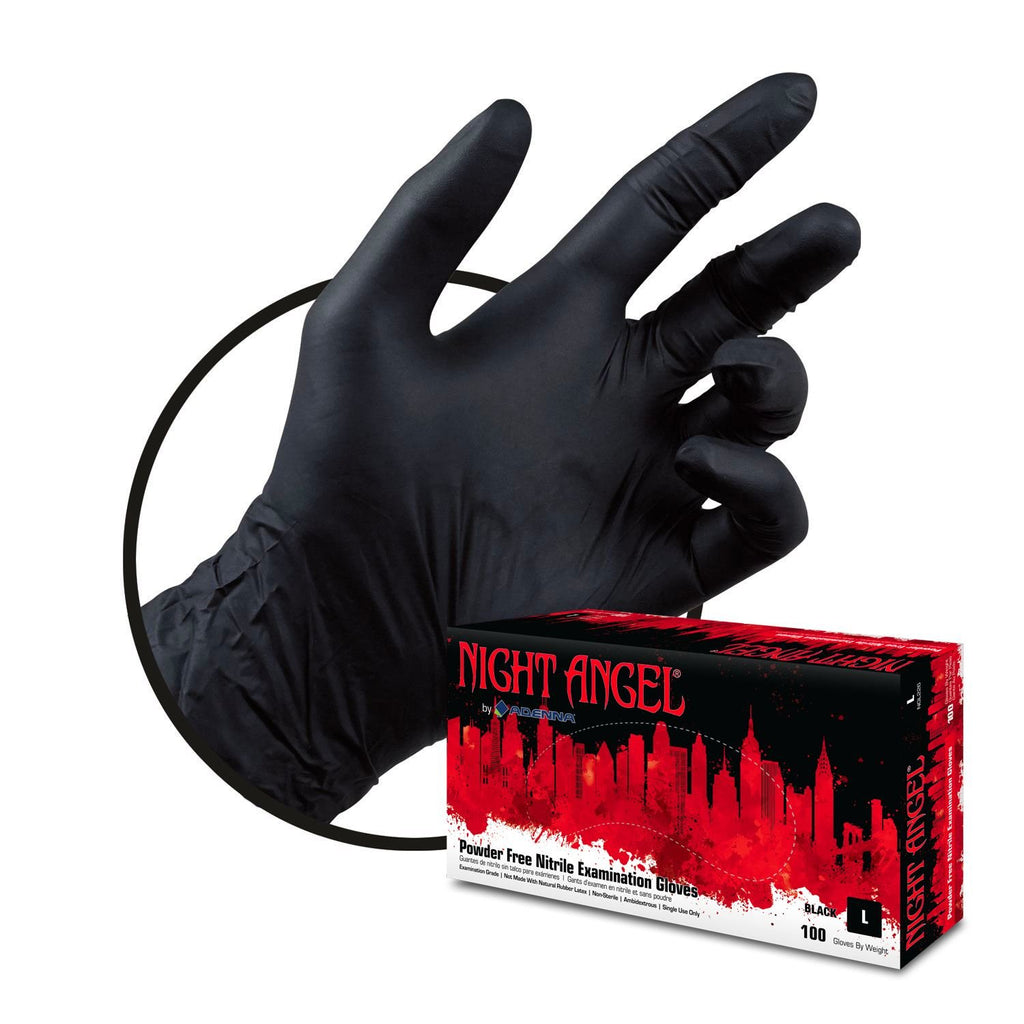 thumbnail image 2 of Adenna Shadow Black Nitrile Powder Free  PF  Exam Gloves   LARGE   1 Box Of 100 Gloves 2 of 14
