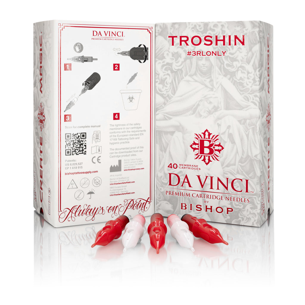 Bishop Da Vinci x Troshin Tattoo Cartridges | Precision 3RL Needles