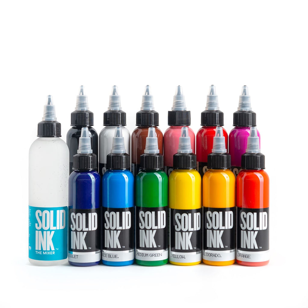 SOLID INK ベーシック12色セット 1/2oz タトゥーインク Solid Ink PrePackaged 12 Color Spectrum Set