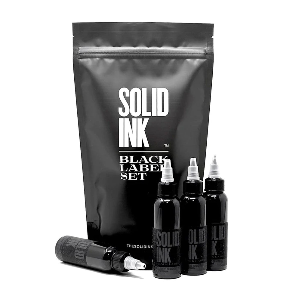 Solid Ink PrePackaged Black Label Grey Wash Set Kingpin Tattoo Supply