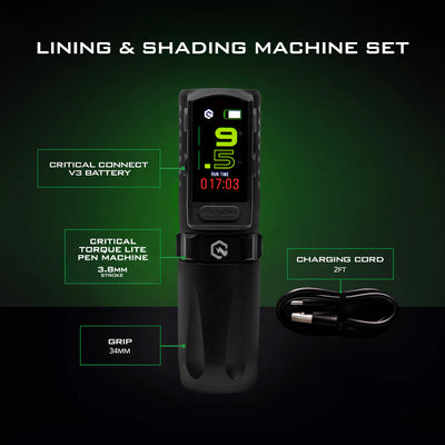 Critical Torque Lite Lining & Shading Tattoo Machine (3.8 stroke)