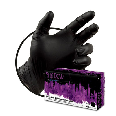 Adenna Shadow Powder Free Black Nitrile Gloves
