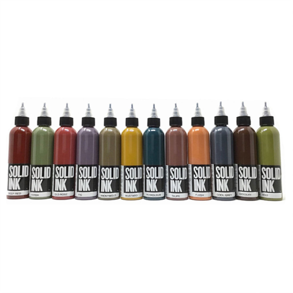 Solid Ink Opaque Earth 12 Color Set – Kingpin Tattoo Supply