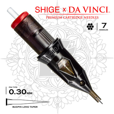 DA VINCI V2 Premium Cartridge Needles Shige Artist Series Liners - Bugpin Gauge 10 Size 7 Long Taper - 1007RL-LT