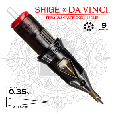 DA VINCI V2 Premium Cartridge Needles Shige Artist Series Liners - Regular Gauge 12 Size 9 Long Taper - 1209RL-LT
