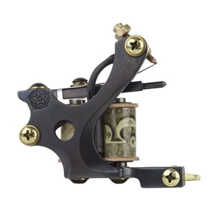 Black Deluxe Irons - Old Time Shader medium stroke coil tattoo machine.