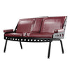 An Ox Blood red tattoo shop bench. The Comfort Before Pain Waiting Room Bench by TATSoul.