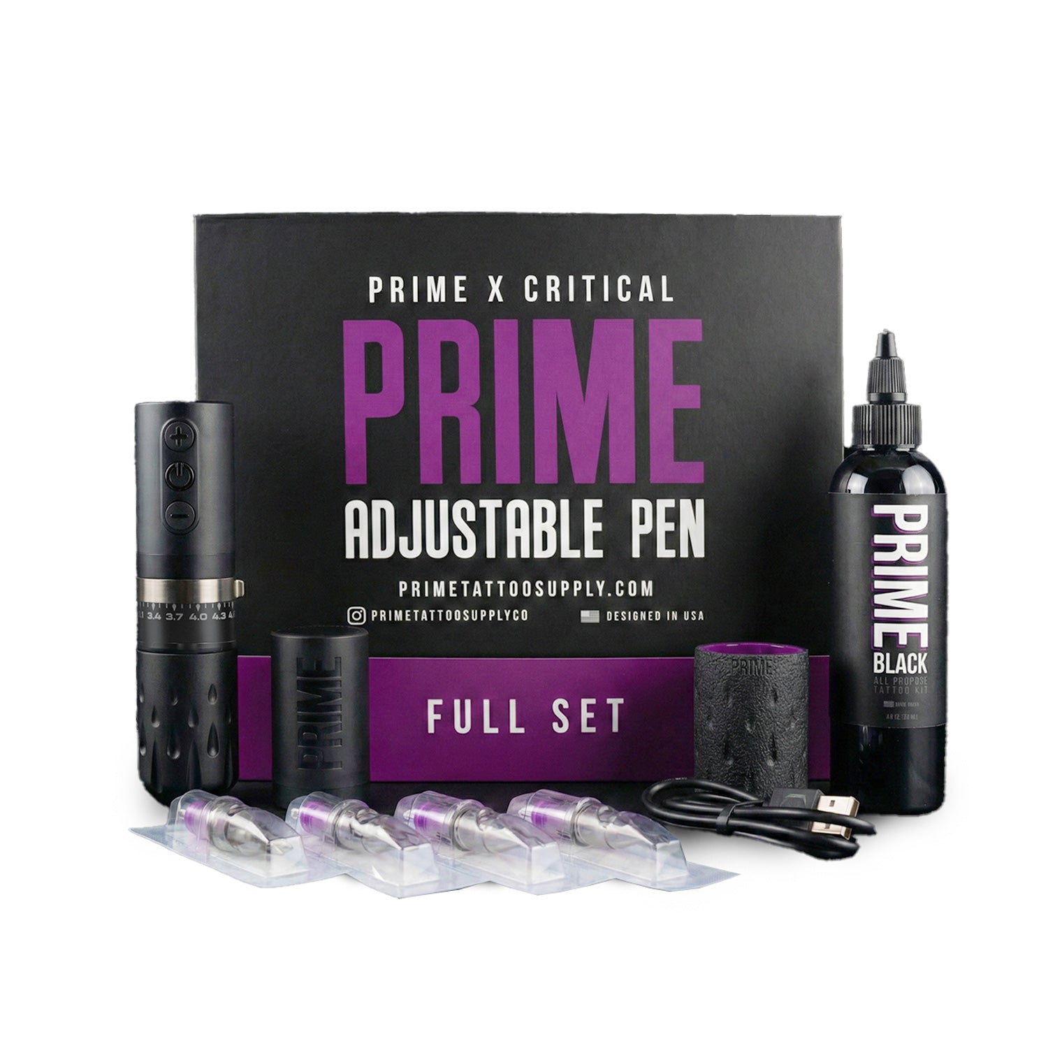 Critical x PRIME Adjustable Pen | 3.1–4.6mm Stroke Tattoo Machine