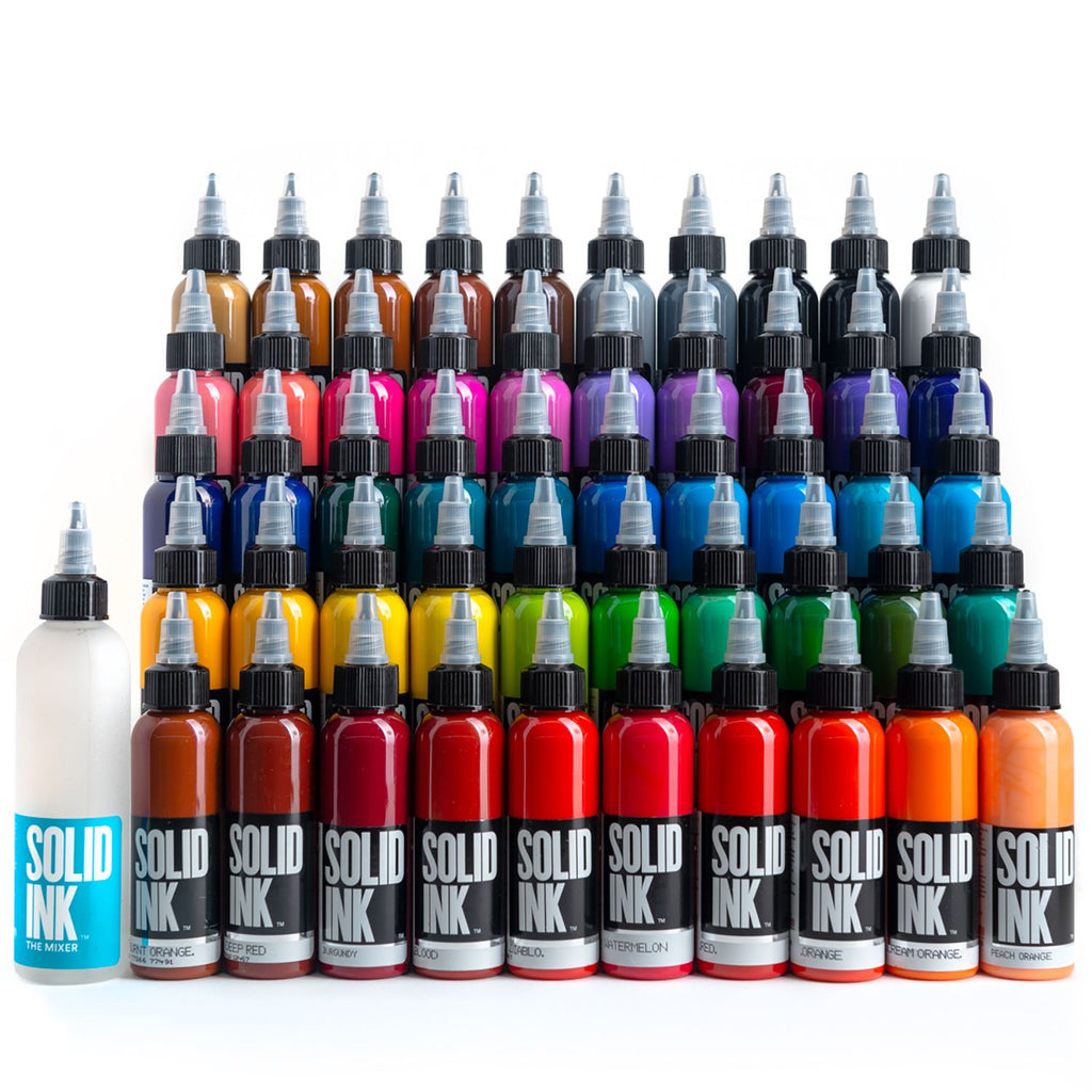 Solid Innk Solid Ink PrePackaged 50 Color Deluxe Set – Kingpin Tattoo Supply