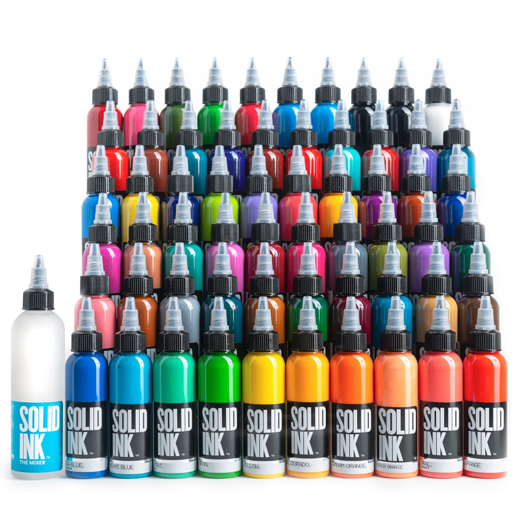 Coloured Ink Back Solid Ink PrePackaged 60 Color Mega Set – Kingpin Tattoo Supply